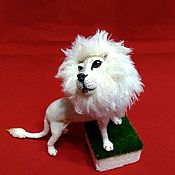 Куклы и игрушки handmade. Livemaster - original item ON SALE White Lion, miniature 10 cm. Handmade.