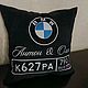 Автомобильная подушка с автономером и логотипом BMW, Подушки, Анапа,  Фото №1