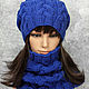 Hat-Stocking Set with Braids Snood with Braids. Headwear Sets. Space Cat Knitting. Online shopping on My Livemaster.  Фото №2