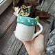  ceramic Poisonous Mushroom mug, turquoise. Mugs and cups. alisbelldoll (alisbell). Online shopping on My Livemaster.  Фото №2