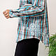 Shirt in men's style Turquoise checkered with embroidery. Shirts. NATALINI. Online shopping on My Livemaster.  Фото №2