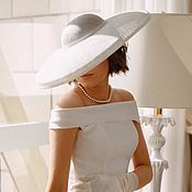 Аксессуары handmade. Livemaster - original item A white and milk hat made of sinamei in the style of Dior.. Handmade.