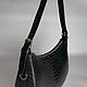 Women's black leather bag made of python leather. Crossbody bag. ulijana-zijangirova. My Livemaster. Фото №9