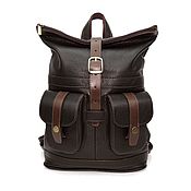 Работы для детей, handmade. Livemaster - original item Backpacks: Women`s Leather Backpack Brown Aleio Mod. R. 32-122. Handmade.