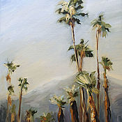 Картины и панно handmade. Livemaster - original item Palm Springs Oil painting 30 x 40 cm palm trees. Handmade.