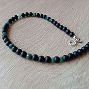 Украшения handmade. Livemaster - original item Bracelet with emeralds, black agate and 925 silver. Handmade.