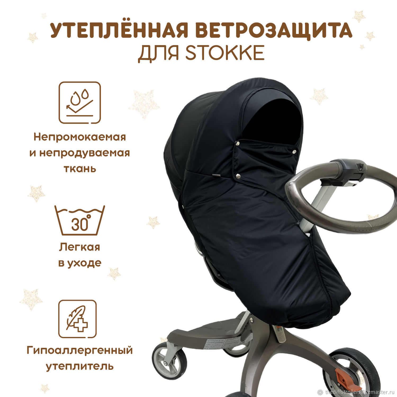 Ветрозащита утеплённая для Stokke/DSLand/Doux Bebe в интернет-магазине  Ярмарка Мастеров по цене 2959 ₽ – ST5IKRU | Муфта для коляски,  Санкт-Петербург - доставка по России