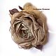 FABRIC FLOWERS. Chiffon rose brooch ' gold antique', Brooches, Vidnoye,  Фото №1
