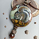 Squirrel - pendant with a pendant on a cord - lacquer miniature, Pendant, Moscow,  Фото №1