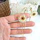 Earrings with Real Daisies White Yellow Gold Eco Jewelry. Earrings. WonderLand. My Livemaster. Фото №6