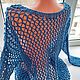 Сетка-джемпер  из хлопка женская вязаная  синяя. Кофты-сетки. Sweater Star Вязание на заказ.. Ярмарка Мастеров.  Фото №4