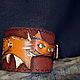 Leather bracelet with running a malicious Fox. Cuff bracelet. Chezarr. Online shopping on My Livemaster.  Фото №2