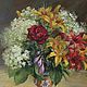 Oil painting Colorful bouquet. 50h40 cm. In the frame, Pictures, Moscow,  Фото №1