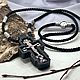 Деревянный крестик на шнурке со Святыми. Крестик. MisMi jewelry. Ярмарка Мастеров.  Фото №4