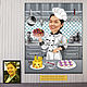 Шарж повар, кулинарный, кулинария. Подарок девушке, женщине, картина, Шарж, Москва,  Фото №1
