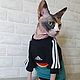 Одежда для кошек "Винтаж стиль 80-х". Одежда для питомцев. Happy-Sphynx. Ярмарка Мастеров.  Фото №5