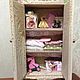 Шкаф шебби-шик с наполнением в кукольный домик 1:12, Кукольные домики, Санкт-Петербург,  Фото №1