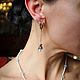 Серьги позолоченные с искусственным опалом. Серьги классические. Красивые картины и украшения LaraOilArt. Интернет-магазин Ярмарка Мастеров.  Фото №2