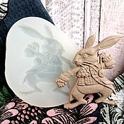 Материалы для творчества handmade. Livemaster - original item Silicone Mold 5,5 x 5 cm White Rabbit Alice in Wonderland. Handmade.