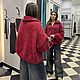 Свитер с горлом на молнии женский оверсайз красный в стиле Miu Miu. Свитеры. Kardigan sviter - женский вязаный свитер кардиган. Ярмарка Мастеров.  Фото №6