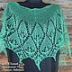 Emerald Minishal openwork knitted linen. Capes. Bright Shawls by BorchankaZL. Online shopping on My Livemaster.  Фото №2