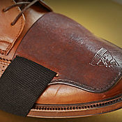Обувь ручной работы handmade. Livemaster - original item Motorcycle protection for shoes brown 