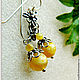 Earrings 'Yellow Orchid' amber silver. Earrings. Frollena II. Natural Baltic amber. My Livemaster. Фото №5