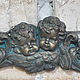 Stucco Angels in the bas-relief on the wall of the fireplace Provence Vintage, Interior elements, Azov,  Фото №1