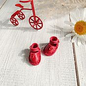 Куклы и игрушки handmade. Livemaster - original item Sandals for doll ob11 color -red 18mm. Handmade.