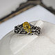 Men's ring made of silver with a crystal of Heliodor, Rings, Moscow,  Фото №1