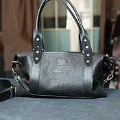 Сумки и аксессуары handmade. Livemaster - original item Travel bag genuine leather. Black Bison. Handmade.