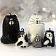 Set of Christmas toys 'Cat family' black and white, Christmas decorations, St. Petersburg,  Фото №1