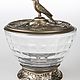 Sugar bowl "monstera" with the figure of a parrot; brass, glass, d105х. Kitchen sets. Master Lihman. My Livemaster. Фото №5