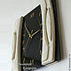 Wall clock 'time Portal' black glass white wood. Watch. KancyrevDecoration. My Livemaster. Фото №5