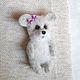 Брошь Мышка из шерсти. Мини фигурки и статуэтки. ToysMari (handmademari). Интернет-магазин Ярмарка Мастеров.  Фото №2