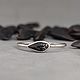Тонкое кольцо с черным турмалином "Семечко", размер 16,5-17. Кольца. Di J (Диаль). Ярмарка Мастеров.  Фото №5