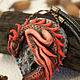 Scarlet flame of Winter Dragon pendant made of polymer clay. Pendant. MathomsCrafts (vsyakovina). My Livemaster. Фото №5