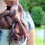 Длинный шарф Можжевельник 100% шерсть (зелёный шарф)