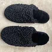 Обувь ручной работы handmade. Livemaster - original item Slippers: astrakhan sheepskin. Handmade.
