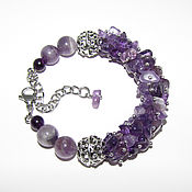 Украшения handmade. Livemaster - original item Bracelet bunch of purple amethyst stones. Handmade.