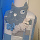 Игрушка подушка интерьерная голубой котик. Текстиль. Mariaiva. Интернет-магазин Ярмарка Мастеров.  Фото №2