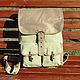 Men's backpack of genuine leather and linen textile MAGELLAN zel, Men\\\'s backpack, Izhevsk,  Фото №1