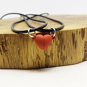 Украшения handmade. Livemaster - original item Red Heart pendant made of two halves. Handmade.