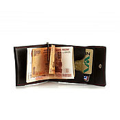 Сумки и аксессуары handmade. Livemaster - original item One genuine leather money clip (black). Handmade.