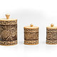 A set of birch bark containers from bark 'Cones'. For bulk products, Jars, Tomsk,  Фото №1