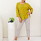Blouse made of muslin with embroidery olive oil color. Blouses. NATALINI. My Livemaster. Фото №6