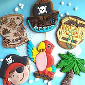 Сувениры и подарки handmade. Livemaster - original item Gingerbread Pirate Party. Cakes-toppers on cake. Handmade.