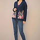 Wool blue jacket with hand embroidery ' Spring garden-2'. Jackets. KVITKA. Online shopping on My Livemaster.  Фото №2