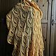 Большой жёлтый шерстяной ажурный шарф, палантин. Шарфы. IRINA GRUDKINA Handmade Knitwear. Ярмарка Мастеров.  Фото №15