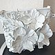 Сумка кожаная женская.Сумка с аппликацией. Мини Июнь белый, Клатчи, Краснодар,  Фото №1